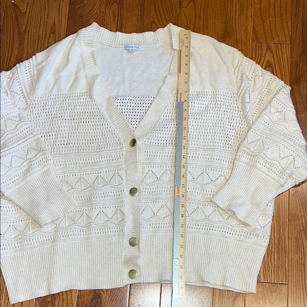 Ophelia Roe Beige Button-Up Cardigan 3X - Picture 10 of 12
